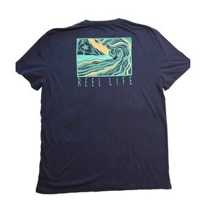 Reel Life Blue Graphic Shirt Sleeve T-Shirt Men's Size XXL